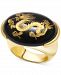 Onyx Dragon Ring in 14k Gold-Plated Sterling Silver