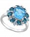 Blue Topaz Halo Ring (4-1/10 ct. t. w. ) in Sterling Silver