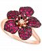 Le Vian Passion Ruby (1-1/4 ct. t. w. ) & Nude Diamond Accent Flower Ring in 14k Rose Gold