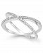 wrapped Diamond Crossover Ring in 10k White or Yellow Gold (1/4 ct. t. w. ), Created for Macy's