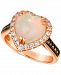 Le Vian Neopolitan Opal (1-7/8 ct. t. w. ) & Diamond (1/3 ct. t. w. ) Heart Ring in 14k Rose Gold