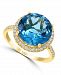 Lali Jewels London Blue Topaz (6-3/4 ct. t. w. ) & Diamond (1/3 ct. t. w. ) Statement Ring in 14k Gold