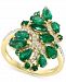 Effy Emerald (2-1/2 ct. t. w. ) & Diamond (1/5 ct. t. w. ) Cluster Statement Ring in 14k Gold
