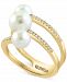 Effy Cultured Freshwater Pearl (6 - 8-1/2mm) & Diamond (1/4 ct. t. w. ) Wrap Ring in 14k Gold