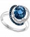 Effy London Blue Topaz (2-5/8 ct. t. w. ) & Diamond (1/3 ct. t. w. ) Spiral Ring in 14k White Gold