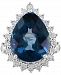 Effy London Blue Topaz (12-3/4 ct. t. w. ) & Diamond (1/5 ct. t. w. ) Ring in 14k White Gold