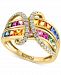 Effy Multi-Sapphire (2-1/8 ct. t. w. ) & Diamond (3/8 ct t. w. ) Statement Ring in 14k Gold