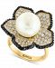 Effy Cultured Freshwater Pearl (11-1/2mm) & Diamond (1-3/4 ct. t. w. ) Flower Ring in 14k Gold