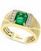 Effy Men's Emerald (1-3/8 ct. t. w. ) and Diamond Accent Ring in 14k Gold