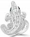 Effy Diamond (1-3/8 ct. t. w. ) & Emerald Accent Alligator Ring in 14k White Gold
