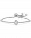 Lab-Created Moissanite Oval Halo Bolo Bracelet (3/4 ct. t. w. ) in Sterling Silver
