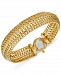 Woven Link Wide Chain Bracelet in 10k Gold