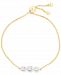 Wrapped Diamond Cluster Bolo Bracelet (1/6 ct. t. w. ) in 14k Gold-Plated Sterling Silver, Created for Macy's