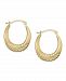 10k Gold Earrings, Chevron Hoop Earrings