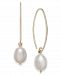 14k Gold Earrings, Cultured Freshwater Pearl Drop