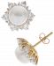 Cultured Freshwater Pearl (8mm) & White Topaz (1-1/4 ct. t. w. ) in 14k Gold-Plated Sterling Silver