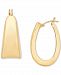 Polished Graduated Oval Hoop Earrings in 14k Gold