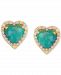 Emerald (2-5/8 ct. t. w. ) & Diamond (1/5 ct. t. w. ) Heart Halo Stud Earrings in 14k Gold