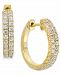 Diamond Small Hoop Earrings (1/2 ct. t. w. ) in 14k Gold, 0.53"