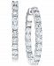 Diamond Small In & Out Hoop Earrings (5 ct. t. w. ) in 14k White Gold, 1"