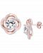White Topaz Floral Swirl Stud Earrings (5-1/7 ct. t. w. ) in 18k Rose Gold-Plated Sterling Silver