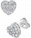 Diamond Heart Cluster Stud Earrings (1/2 ct. t. w. ) in 10k White Gold