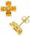 Citrine (2-1/8 ct. t. w. ) & Diamond Accent Flower Stud Earrings in 14K Gold-Plated Sterling Silver