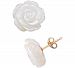 Mother-of-Pearl Flower Stud Earrings in 10k Gold