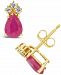 Ruby (1-9/10 ct. t. w. ) and Diamond (1/8 ct. t. w. ) Stud Earrings in 14k Yellow Gold