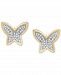 Wrapped Diamond Butterfly Stud Earrings (1/20 ct. t. w. ) in 14k Gold, Created for Macy's