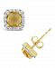 Citrine (1 ct. t. w. ) and Created White Sapphire (1/5 ct. t. w. ) Halo Stud Earrings in 10k Yellow Gold