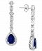Effy Sapphire (2-1/10 ct. t. w. ) & Diamond (5/8 ct. t. w. ) Drop Earrings in 14k White Gold