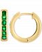 Effy Emerald Small Hoop Earrings (1-3/8 ct. t. w. ) in 14k Gold, 0.7"