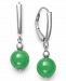 Giani Bernini Dyed Green Jade Drop Earrings in Sterling Silver, Created for Macy's