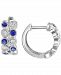 Effy Sapphire (3/4 ct. t. w. ) & Diamond (1/6 ct. t. w. ) Bezel Hoop Earrings in Sterling Silver, 0.62"