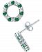 Giani Bernini Lab-Created Ruby (1/2 ct. t. w. ) & Cubic Zirconia Circle Stud Earrings in Sterling Silver (Also in Lab-Created Green Quartz), Created for Macy's
