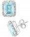 Effy Aquamarine (6-3/8 ct. t. w. ) & Diamond (3/8 ct. t. w. ) Stud Earrings in 14k White Gold