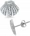 Giani Bernini Cubic Zirconia Clam Shell Stud Earrings in Sterling Silver, Created for Macy's