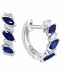 Effy Sapphire (1/2 ct. t. w. ) & Diamond (1/6 ct. t. w. ) Hoop Earrings in 14k White Gold