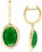 Effy Jade & Diamond (1/5 ct. t. w. ) Dangle Hoop Earrings in 14k Gold