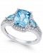 London Blue Topaz (2-5/8 ct. t. w. ) and White Topaz (1/4 ct. t. w. ) Ring in Sterling Silver
