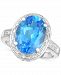 Blue Topaz (6-1/2 ct. t. w. ) & Diamond (1/10 ct. t. w. ) Statement Ring in Sterling Silver