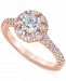 Diamond Halo Engagement Ring (1-1/2 ct. t. w. ) in 14k Rose Gold
