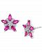 Ruby (1 ct. t. w. ) & Diamond (1/5 ct. t. w. ) Star-Flower Stud Earrings in 14k White Gold