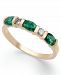 14k Gold Ring, Emerald (3/4 ct. t. w. ) and Diamond (1/8 ct. t. w. ) Ring
