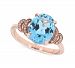 Blue Topaz (3-1/2 ct. t. w. ) & Diamond (1/10 ct. t. w. ) Ring in 10k Rose Gold