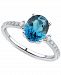 London Blue Topaz (2-1/5 ct. t. w. ) & Diamond (1/5 ct. t. w. ) Ring in 14k White Gold