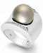 Tahitian Pearl (13mm) and Diamond (1/8 ct. t. w. ) Ring in Sterling Silver