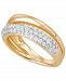 Diamond Split Statement Ring (1/2 ct. t. w. ) in 14k Gold-Plated Sterling Silver