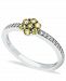 Yellow Sapphire (1/3 ct. t. w. ) Diamond (1/20 ct t. w. ) Stackable ring in Sterling Silver